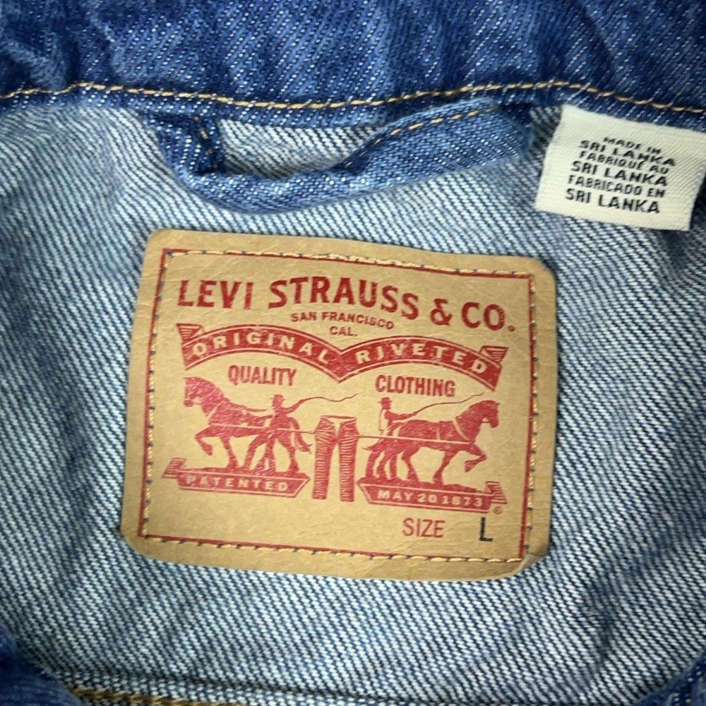 Levis Jacket Womens L Blue Jean Denim Trucker Western Casual Workwear Classic - Picture 4 of 9
